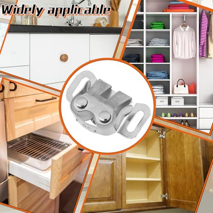MorningRo 10 Pcs Mobile Home Cabinet Door Catch Double Post Friction Roller Catch Rv Cabinet Latch Closet Door Latch for Rv and Mobile Home