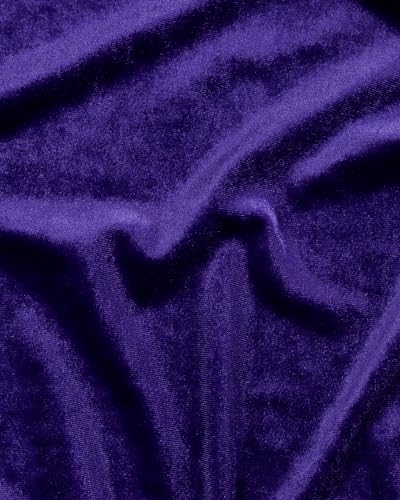 HOTGODEN Purple Stretch Velvet Fabric by The Yard: 63" Wide 1 Yards 95% Polyester 5% Spandex Velvet Fabric for DIY Sewing, Upholstery, Apparel, Costume, Craft - color: Purple, size: 1 Yard