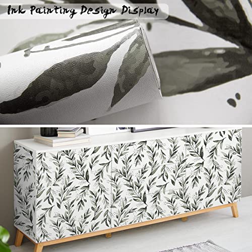 Livebor Green Leaf Wallpaper Peel and Stick Olive Wallpaper17.7” x 236.2” - color: A-Green, size: 17.7" x 236.2"
