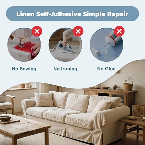BESEZX Linen Fabric Repair Patch Upholstery Patch 3 PCS 9 * 11 Inch - color: Light Grey, size: 9*11 inch