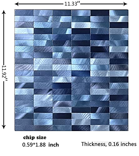 XUANINY Peel and Stick Tile Backsplash Tiles, Rectangle Blue Mix, 10-Pack - color: Rectangle Blue Mix