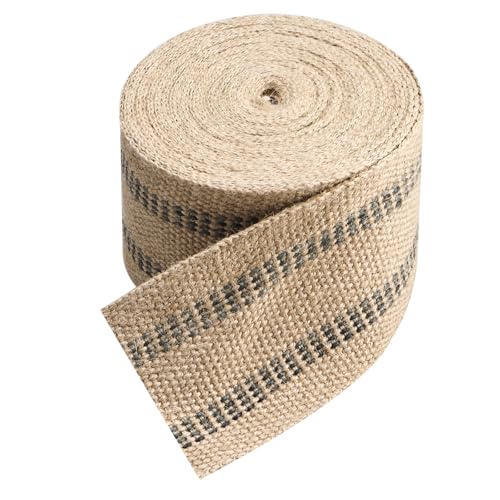 YaeCCC Jute Webbing,Upholstery Webbing for Chair,3.5"x10Yd Upholstery Strap - color: black, size: 3.5" x 10 Yd