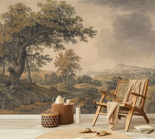 YQWDMX - Beige Forest Peel and Stick Wallpaper Jungle Self-Adhesive Mural for Living Room ZY12 M - color: Z12, size: 135" x 90"