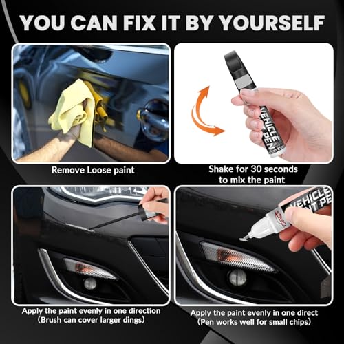 Black Touch Up Paint for Cars, Color Accurate Car Touch Up Paint, Professional Automotive Scratch Repair, Lasting Auto Scratch Remover, Quick Dry, Easy to Use, Safe and Waterproof, Versatile Use - color: Pure Black