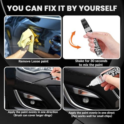 Pearl Black Touch Up Paint for Cars, Universal and Color Accurate Automotive Scratch Repair Pen, Lasting Auto Scratch Remover, Quick Drying, Weather Resistant, Easy to Use, Versatile Use - color: Pearl Black