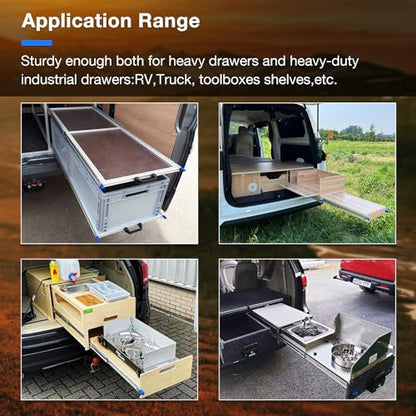 Heavy Duty Locking Drawer Slides Load 201 lbs Full Extension Runners with Lock 12 14 16 18 20 22 24 26 28 30 32 34 36 38 40 Inch Side Mount Rails for Drawer Capacity 201lb 1 Pair - size: 32 Inch