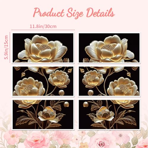Peacoblue 3D Art Flowers Rub On Transfers for Furniture Craft 6"x12" - style: 3D Art Flowers