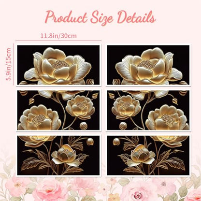Peacoblue 3D Art Flowers Rub On Transfers for Furniture Craft 6"x12" - style: 3D Art Flowers