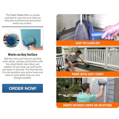 Refillable Paint Roller Kit for Walls and Ceilings