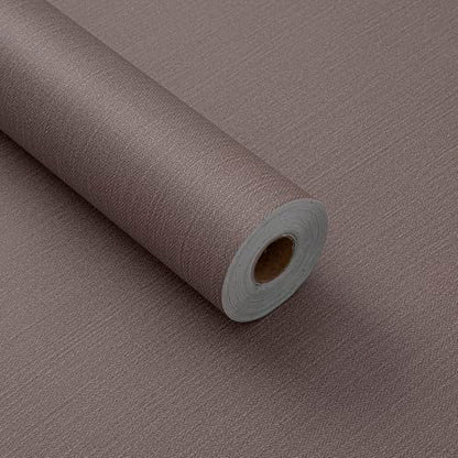 Haimin Fabric Wallpaper 24" x 393" Peel and Stick Textured Contact Paper - color: Brown