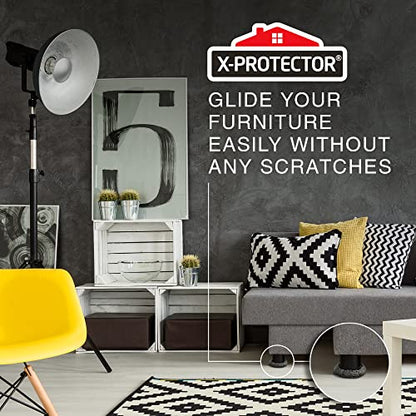 Furniture Sliders X-PROTECTOR - 4+4 Pack 5” Multi-Surface Furniture Sliders - size: 4+4 Pack 5 in (Grey)