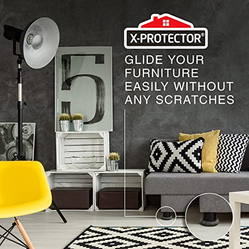 Furniture Sliders X-PROTECTOR - 8+8 Pack 3 1/2” Multi-Surface Sliders - size: 8+8 Pack 3 1/2 in (Grey)