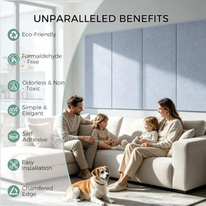 TO-TH Acoustic Panels Thickened Noise Reducing Wall Panel 2 Pack,Light Gray - color: Light Gray, size: 2 Pack