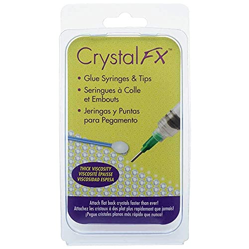 The Beadsmith Glue Syringes - CrystalFX - 4 Syringes, 4 Tips and 2 caps - Use with Thick Viscosity Glues - Precision Adhesive for Attaching Crystals, Rhinestones, Flat Back Stones, Gems & JewelsH - size: 4 Syringes - 14 & 16 Gauge