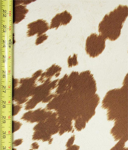 Suede Velvet Cow Print Fabric Udder Madness Upholstery 54" Wide Sold by The Yard (Bronze) - color: Bronze