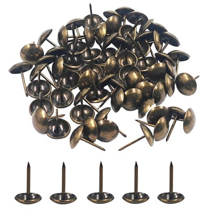 200PCS 14 * 20mm Upholstery Tacks, Decorative Furniture Nails, Round Head Bronze Thumb Tacks for Sofa, Chair, Cork Board, DIY Projects - size: 0.55"