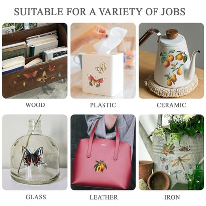 OLYCRAFT 3pcs/Set Insects Rub on Transfers for Furniture and Crafts 6x12 Inch Butterflies Furniture Decals Decor Fruits Furnitures Transfer Stickers for Wood Glass Decor Scrapbooking - style: Insect