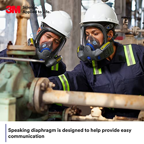 3M Secure Click Full Face Reusable Respirator, FF-803, Large - size: Large
