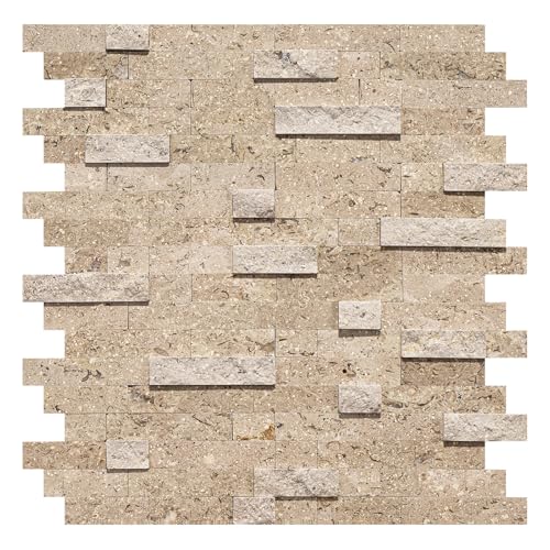 5-Pack Sina Pearl Natural Stone Peel & Stick Tile, 8mm Backsplash - color: Sina Pearl