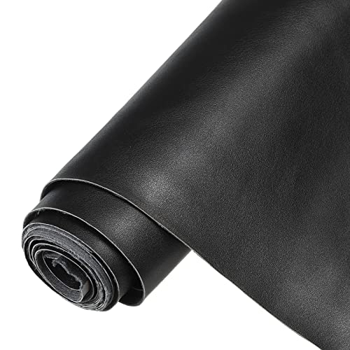 PATIKIL PU Faux Leather Fabric Nappa Grain 2 Yards Length 72"x54"x0.04" Soft Synthetic Leather Material Sheets 1.2mm Thick for Bags DIY Crafts, Black - color: Black, size: 54"x72"x0.04"