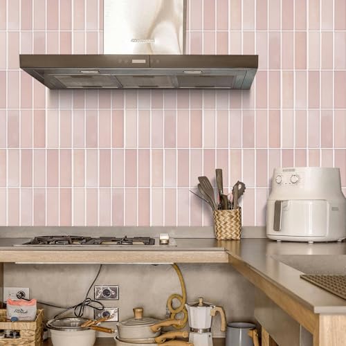 Peel and Stick Tile，New Upgrade Thicker Design Self Adhesive 12" x 12" Large Premium Peel and Stick Backsplash for Kitchen (Cinnamon). - color: Cinnamon