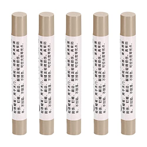 uxcell Furniture Repair Crayons, 5Pcs - Wood Wax Filler Stick, Furniture Markers Touch Up - for Scratches Holes Tables Desks Wooden Floors Cover Ups, Wood - color: Wood