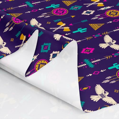 Eagle Fabric By The Yard Tribal Upholstery Fabric Cactus Aztec Wigwam - color: Multi 09, size: 1 Yard