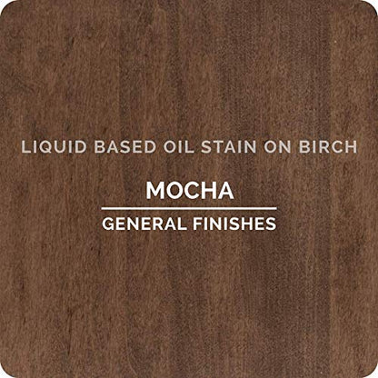 General Finishes Oil Based Penetrating Wood Stain, 1/2 Pint, Mocha - color: Mocha, size: 1 Half-Pint
