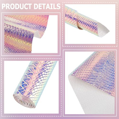 53 x 11.8 Inch Holographic Snake Embossed PU Leather Sheet Synthetic Vinyl Fabric Snake Textured Glossy Mirrored Faux Leather Rolls for DIY Crafts Earring Handbang Making(Medium Slate Blue) - color: Medium Slate Blue