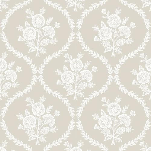 TACHIO Floral Peel and Stick Wallpaper French Country Contact Paper 17.5" x 118", Covers 14.3 sq.ft Waterproof Self Adhesive Wall Paper for Walls Vinyl Removable Renter Friendly - size: 17.5" x 118"