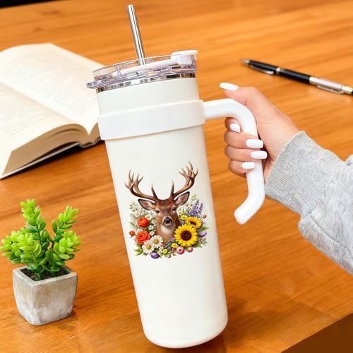 GLOBLELAND 56 Sheets Floral Animals Transfer Sticker for Craft 3.9x3.6 inch - color: Floral Animals