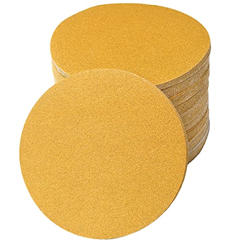 6-Inch No-Hole Hook and Loop Gold Sanding Discs 100-Grit, 100-Pack