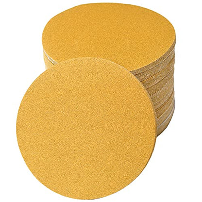 6-Inch No-Hole Hook and Loop Gold Sanding Discs 100-Grit, 100-Pack