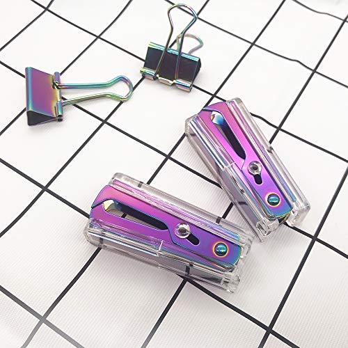 Rainbow Staple Remover Staples Puller Removal Claw Tool - color: Clear & Rainbow Tone