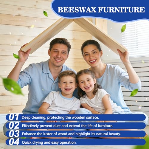 2pcs Wax, Beeswax Gleam - Premium Wax & Polish, All-Natural Wood Conditioner, Restorer and Protector for Tables, Cabinets, Cutting Boards Waterproof