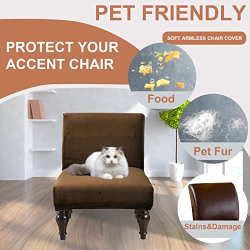 Eco-Ancheng Armless Chair Slipcover Removable Armless Accent Chairs Covers Washable Armless Slipper Chair Slipcover Printed Armless Chair Furniture Protector Covers for Living Dining Room Hotel - color: A26