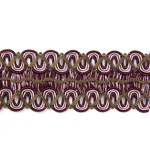 BEL AVENIR Braid Trim 2 inch 6.8 Yards Boho Style Woven Fabric Trim - color: Purple