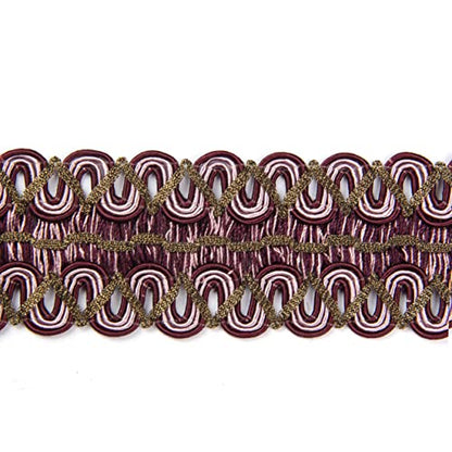 BEL AVENIR Braid Trim 2 inch 6.8 Yards Boho Style Woven Fabric Trim - color: Purple