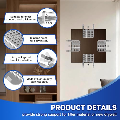 52 Pack Drywall Repair Clips, 104 Screws for 1/2 and 5/8 Inch - color: 52 Pcs