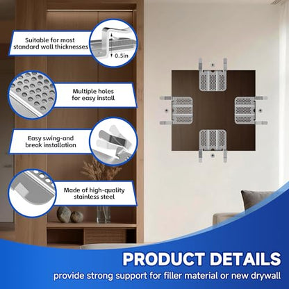 52 Pack Drywall Repair Clips, 104 Screws for 1/2 and 5/8 Inch - color: 52 Pcs