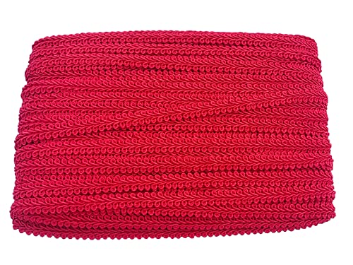 3/8 Inch Gimp Braid Trim 50 Yards for Upholstery Costume DIY Crafts (1313 Red) - color: Red