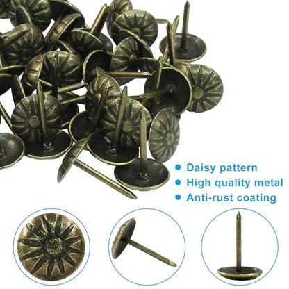 100 Pcs, 7/16" Antique Brass Upholstery Tacks for Furniture - color: Bronze