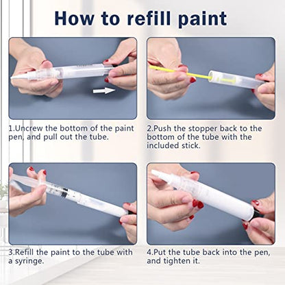 LANBEIDE 5 Refillable Paint Pens for Wall and Furniture Touch-Ups - size: 5 Count (11 pcs kit)
