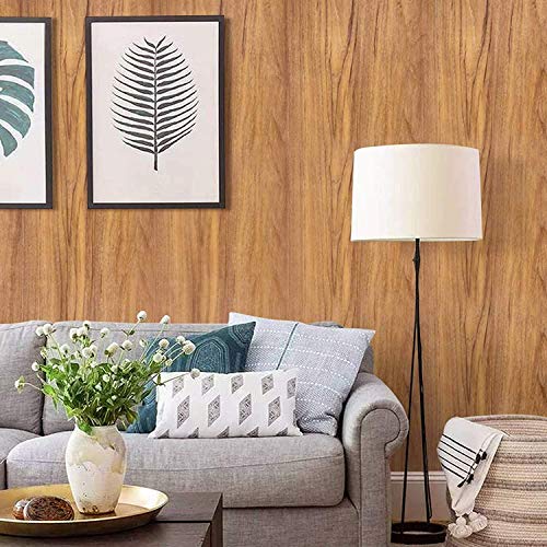 COSNIGHT Wood Grain Contact Paper for cabinets Peel and Stick Wallpaper - color: Brown, size: 15.7" x 196"