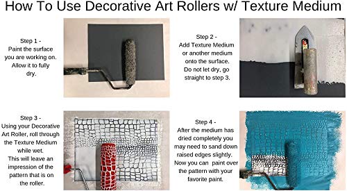 Decorative Art Texture Roller - 7" Roller (Artsy Leaf Pattern) - color: Artsy Leaf Pattern