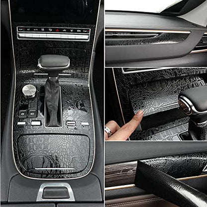 Moyishi Wood Grain Vinyl Sticker Decal Roll Car Interior Home Office Furniture DIY Film Wrap 30cmx100cm (Crocodile Pattern) - color: Crocodile Pattern