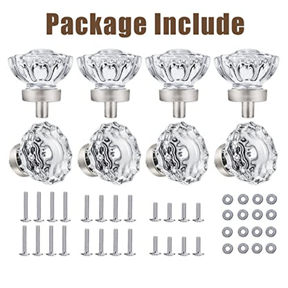 8 Pack Brushed Nickel Cabinet knobs, Glass Cabinet Knobs and Pulls - color: Brushed Nickel, size: 8 Pack (36mm)
