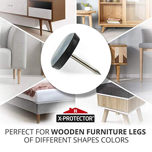 Chair Glides X-PROTECTOR – 0.75" Furniture Glides 40 PCS - size: 0.75" 40 PCS Grey