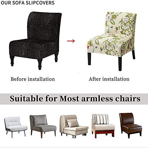 Eco-Ancheng Armless Chair Slipcover - Removable, Washable, Printed Covers for Living & Dining Room - color: A18