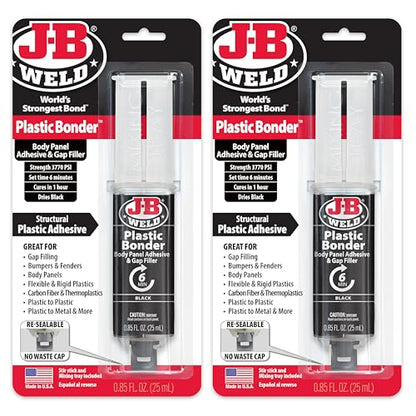J-B Weld Plastic Bonder Black 25ml Syringe - 2 Pack (50139-2), 25 ml - 2 Pack - size: 25 ml - 2 Pack